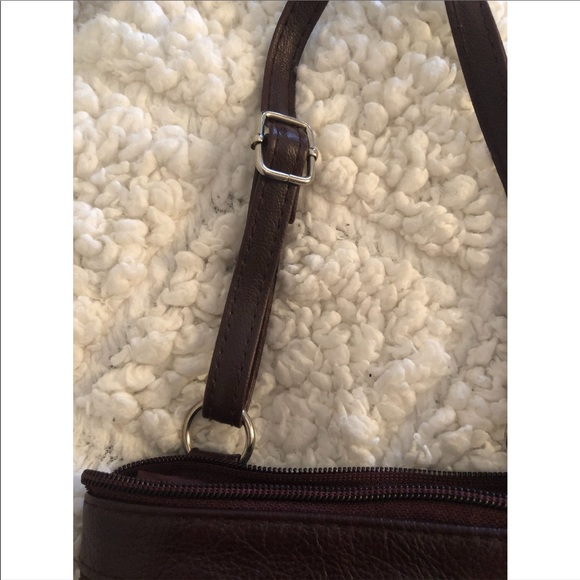 Maroon Leather Crossbody Bag with Adjustable Strap - Picture 4 of 7